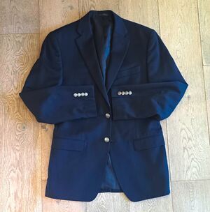 Michael Michael Kors 38R Mens Navy Wool Blend Blazer 2-Button Notch Lapel